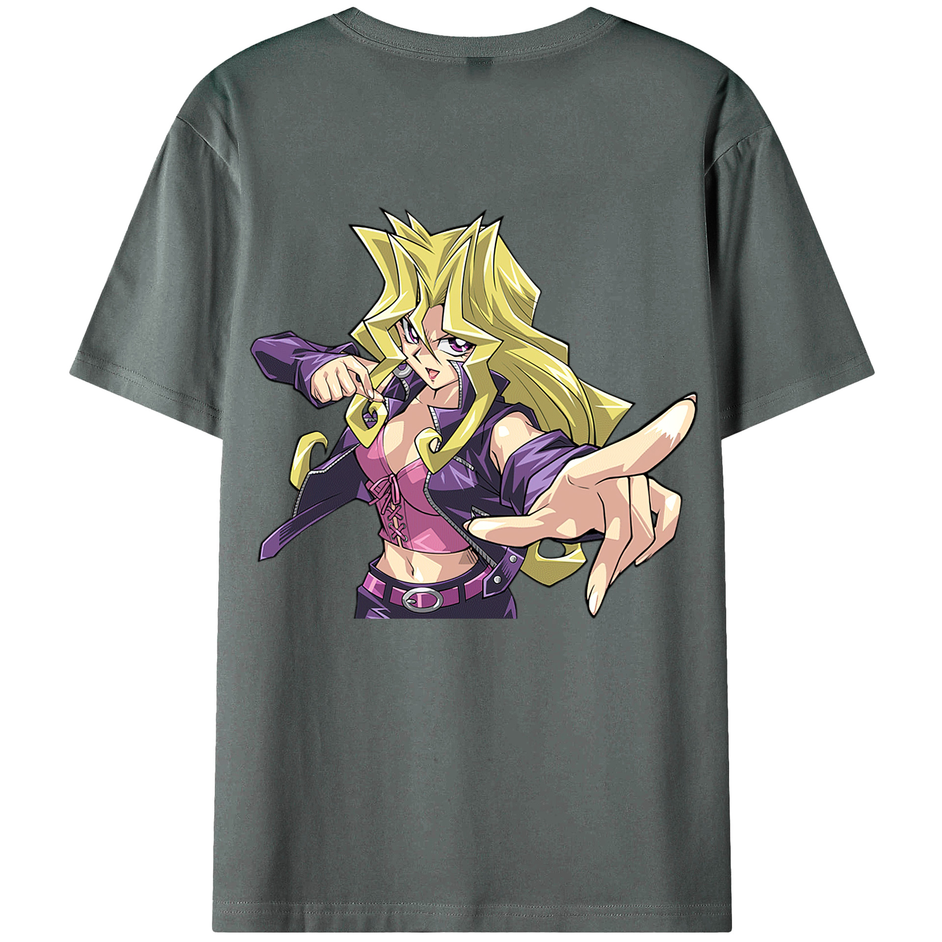 （画像用） 遊☆戯☆王 Yu-Gi-Oh! 綿100％ メンズ半袖Tシャツ（バックプリント） 通気性